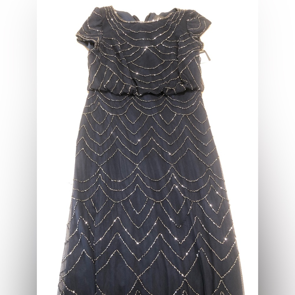 GORGEOUS Adrianna Papell blue dress with sequence design